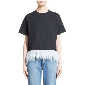 Opening Ceremony Feather Trim Tee
